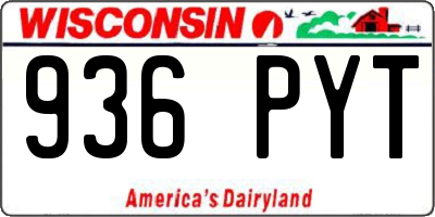 WI license plate 936PYT