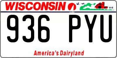 WI license plate 936PYU