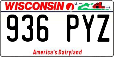 WI license plate 936PYZ