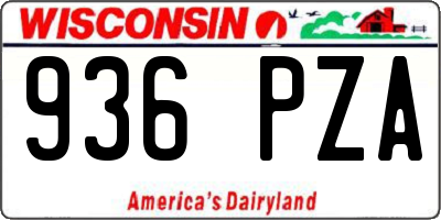WI license plate 936PZA
