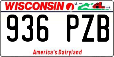 WI license plate 936PZB