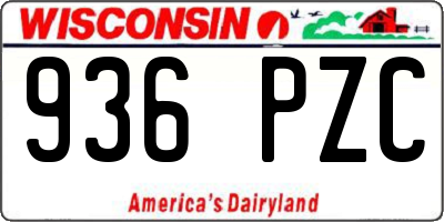 WI license plate 936PZC
