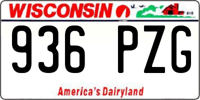 WI license plate 936PZG