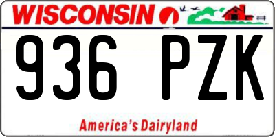 WI license plate 936PZK