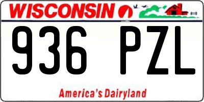 WI license plate 936PZL
