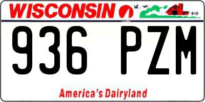 WI license plate 936PZM