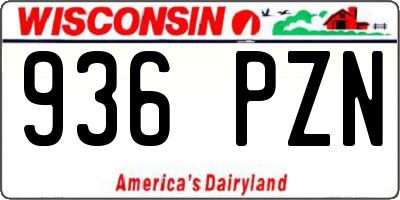 WI license plate 936PZN