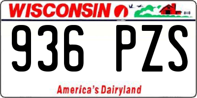 WI license plate 936PZS