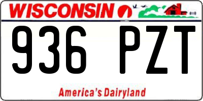 WI license plate 936PZT