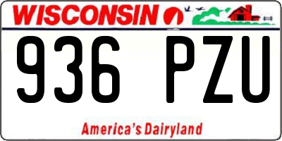 WI license plate 936PZU