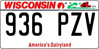 WI license plate 936PZV