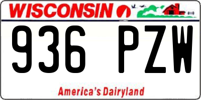 WI license plate 936PZW