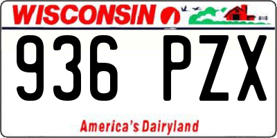 WI license plate 936PZX