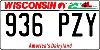WI license plate 936PZY