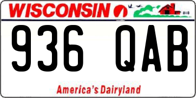 WI license plate 936QAB