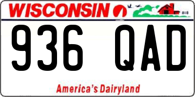 WI license plate 936QAD