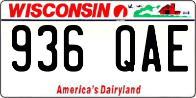 WI license plate 936QAE