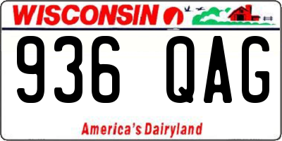 WI license plate 936QAG