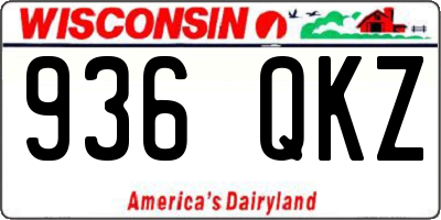 WI license plate 936QKZ