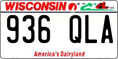 WI license plate 936QLA
