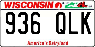 WI license plate 936QLK