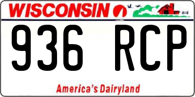 WI license plate 936RCP