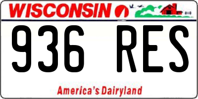WI license plate 936RES
