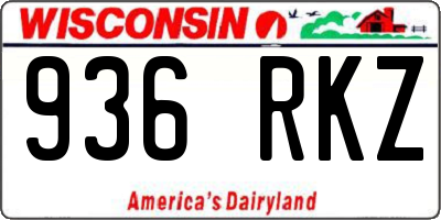 WI license plate 936RKZ