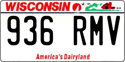 WI license plate 936RMV