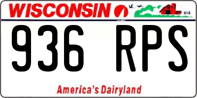 WI license plate 936RPS