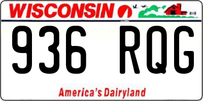 WI license plate 936RQG