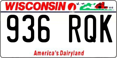WI license plate 936RQK