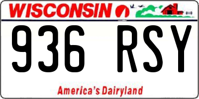 WI license plate 936RSY