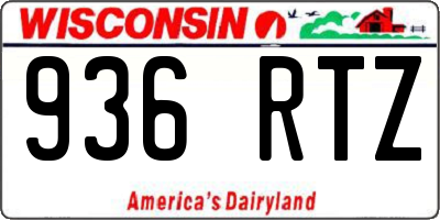 WI license plate 936RTZ