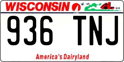 WI license plate 936TNJ