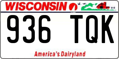 WI license plate 936TQK