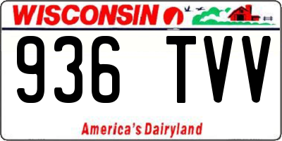 WI license plate 936TVV