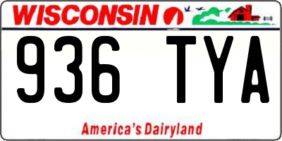 WI license plate 936TYA