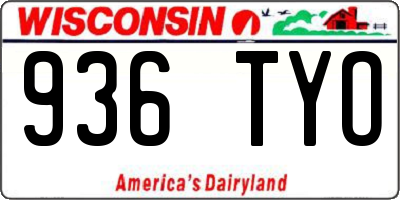 WI license plate 936TYO