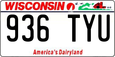 WI license plate 936TYU