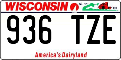 WI license plate 936TZE
