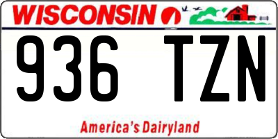WI license plate 936TZN