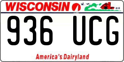 WI license plate 936UCG