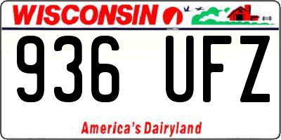 WI license plate 936UFZ