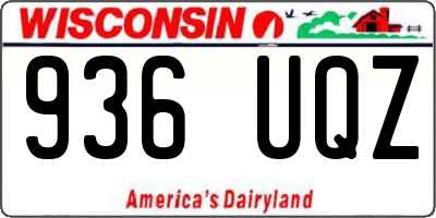 WI license plate 936UQZ