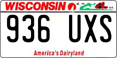 WI license plate 936UXS