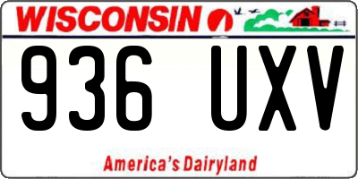 WI license plate 936UXV