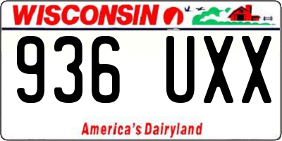 WI license plate 936UXX