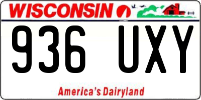 WI license plate 936UXY