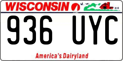WI license plate 936UYC